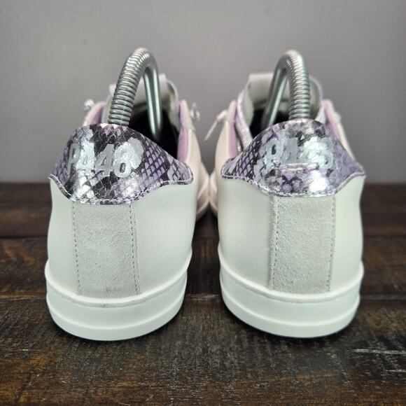 NEW P448 John Womens Size EU 39 US 8.5-9 Lace Up Low Capsule Shoes White Lilac - Picture 4 of 12